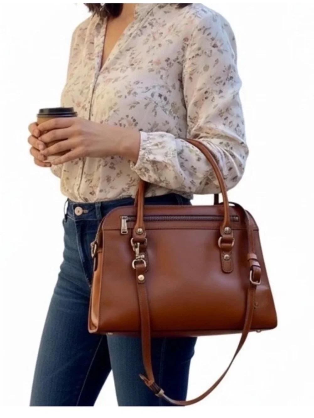 NWT Patricia Nash Calvi Biscuit Leather Satchel Crossbody Bag